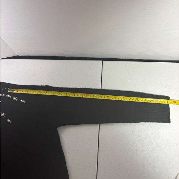 Women’s LOFT Pearl Embellished black sweater sz XXS Petite classic academia Goth - Picture 10 of 11